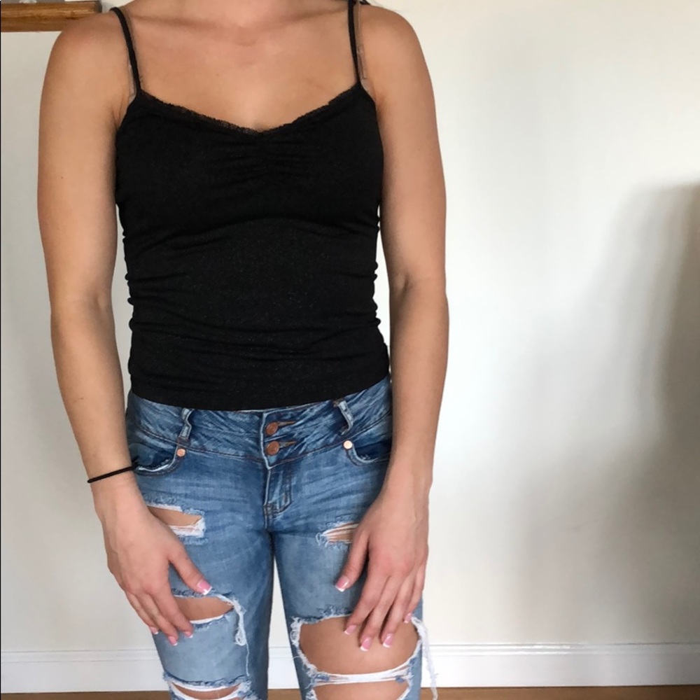 Black spaghetti string tank top size XS